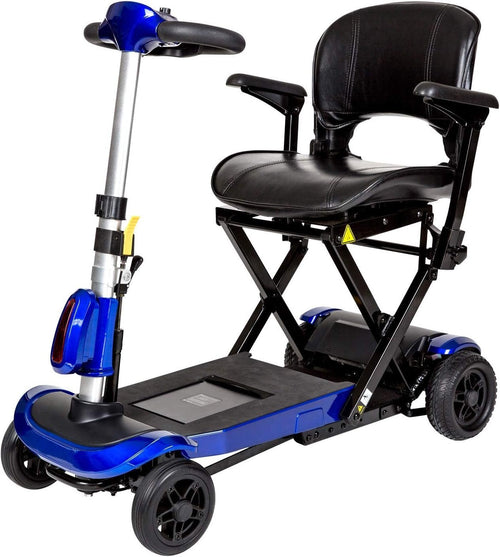 Remote Control Folding Mobility Scooter – Auto-Folding, 24 V 10 Ah, 15 km Range, 125 kg Capacity.