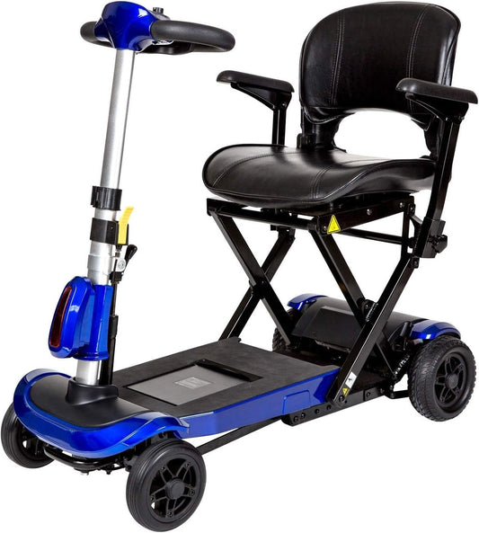 Remote Control Folding Mobility Scooter – Auto-Folding, 24 V 10 Ah, 15 km Range, 125 kg Capacity.
